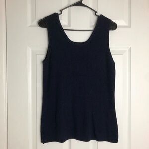 George Navy Ribbed Sleeveless Knit Tank Women Size M
